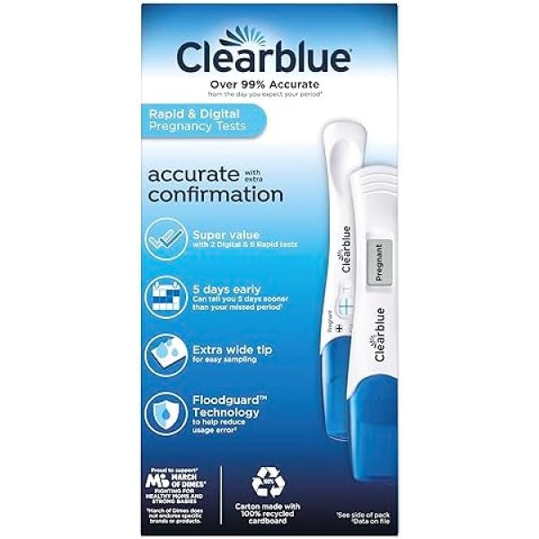 Clearblue Pregnancy Test Combo Pack, 10ct - Digital with Smart Countdown - Image 2