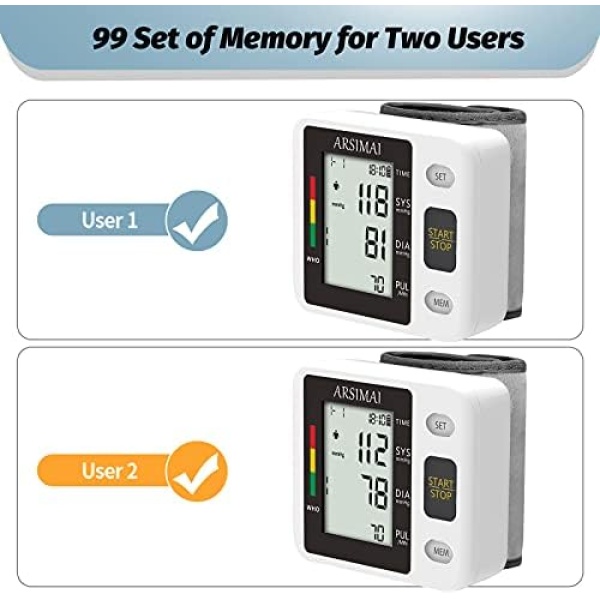 Wrist Accurate Automatic High Blood Pressure Monitors Portable LCD Screen - Image 4