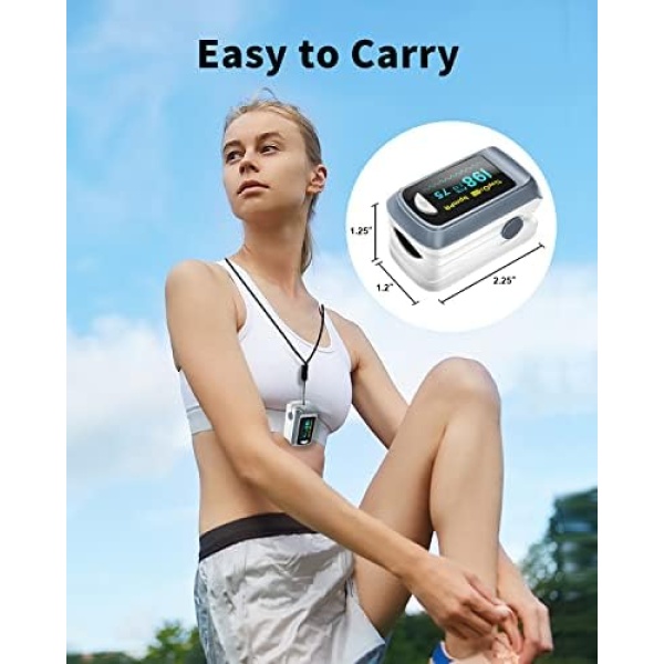 Fingertip Pulse Oximeter Blood Oxygen Saturation Monitor Pulse Ox, Heart Rate - Image 4