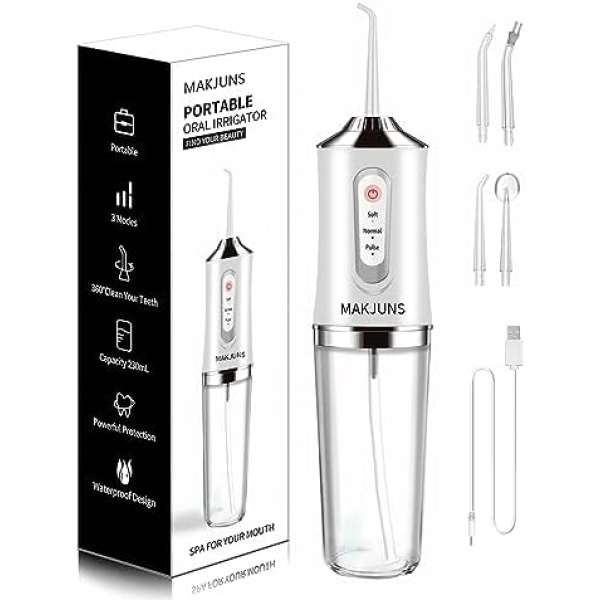 Water-Flosser-Cordless-Teeth-Cleaner MAKJUNS Water Dental Flosser with 3 Modes 4