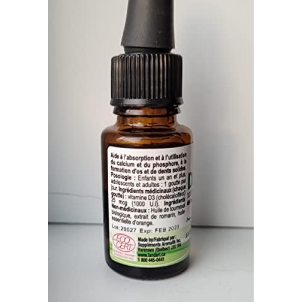 Certified Organic Vitamin D3 Drops - 490 servings - 1000 IU per drop - Image 9