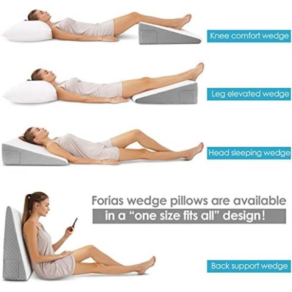 Forias 7.5" Wedge Pillow for Sleeping Bed Wedge Pillow for After Surgery - Image 6