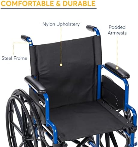 Drive Medical BLS18FBD-ELR Blue Streak Lightweight Wheelchair - Image 4
