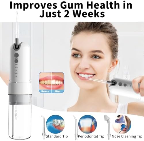 JIMOK Water Dental Flosser Cordless for Teeth Portable Oral Irrigator, 4modes - Image 7