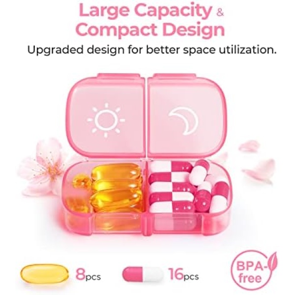 AUVON XL Weekly Pill Organizer 2 Times a Day, AM PM Pill Box 7 Day - Image 3