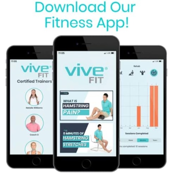 Vive Thigh Brace - Hamstring Quad Wrap - Adjustable Compression Sleeve Support - Image 9