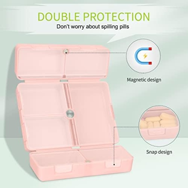 FYY Daily Pill Organizer, 7 Compartments Portable Travel Pill Case - Image 5