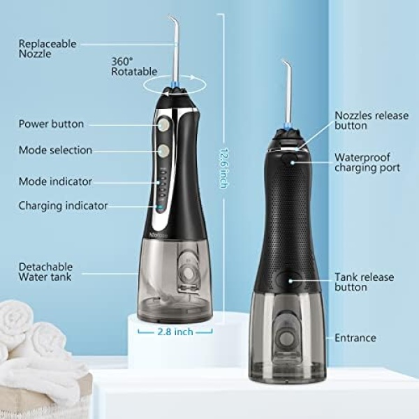Water Dental Flosser, H2ofloss Cordless Oral Irrigator,Rechargeable Teeth - Image 2