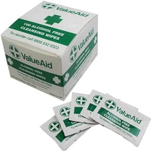 Value Aid Alcohol Free Moist Cleansing Wipes - Box of 100