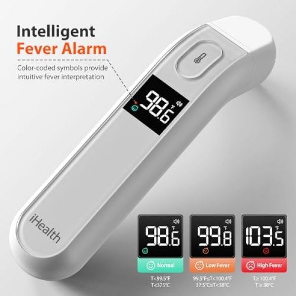 iHealth Digital Thermometer for Adults and Kids - Infrared Forehead Thermometer - Image 2