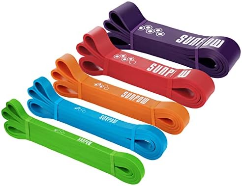 SUNPOW Pull Up Assistance Bands - Set of 5 Resistance Heavy Duty Workout