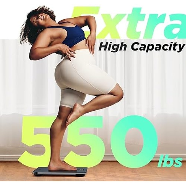 550lb Bathroom Digital Scale for Body Weight with Ultra-Wide Platform and Large - Image 5