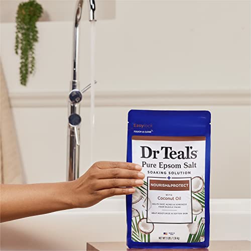 Dr Teal's Pure Epsom Salt Soak, Nourish & Protect with Coconut Oil, 3 lbs - Image 7