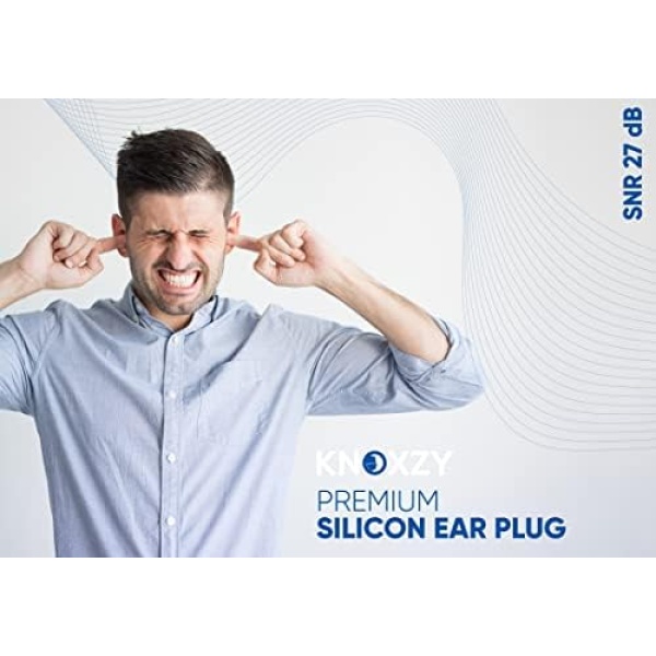 Knoxzy Silicone Ear Plugs for Sleeping Re-Usable Waterproof Noise Cancelling - Image 5