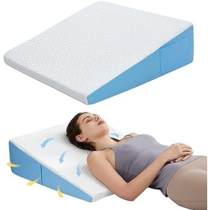 7.5" Wedge Pillow for Sleeping: Bed Wedge After Surgery, Cooling Memory Foam