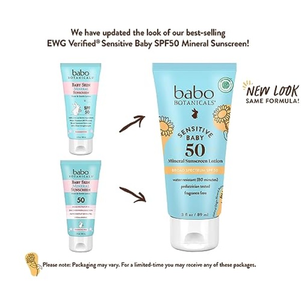 Babo Botanicals Baby Skin Mineral Sunscreen Lotion SPF 50 Broad Spectrum - Image 2