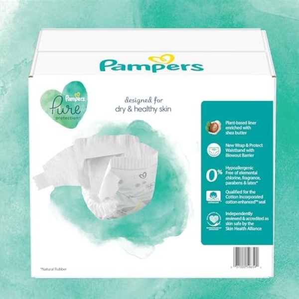 Pampers Pure Protection Diapers - Size 4, 58 Count, Hypoallergenic Premium - Image 14