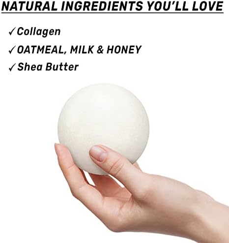Creamy Collagen Bubble Bath Bombs Infused with Oatmeal Milk & Honey - Image 6