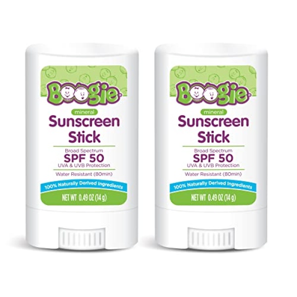 Baby Sunscreen Stick by Boogie Block, Mineral Sunscreen SPF 50, Travel Size