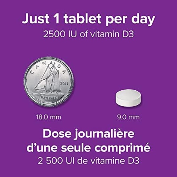 Webber Naturals Vitamin D3 2500 IU Extra Strength, 180 Tablets, For Healthy - Image 5