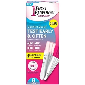 FIRST RESPONSE Comfort Check Pregnancy Test, 8 Count, Pink & White