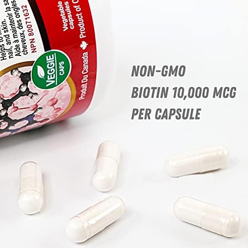Nutridom Biotin Capsules 10000mcg for Hair Growth, B7-Vitamin Supplements - Image 4