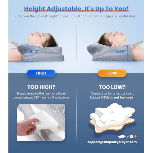 Ultra Pain Relief Cooling Pillow for Neck Support, Adjustable Cervical Pillow - Image 4