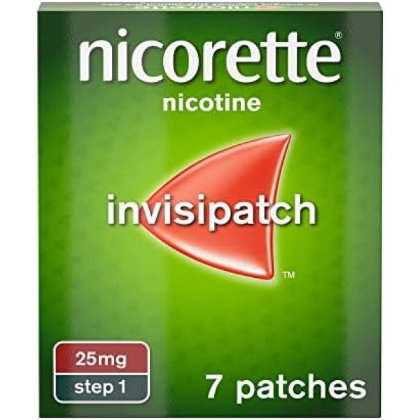 Nicorette Step 1 Invisi Patch Nicotine 7 Patches, 25 mg