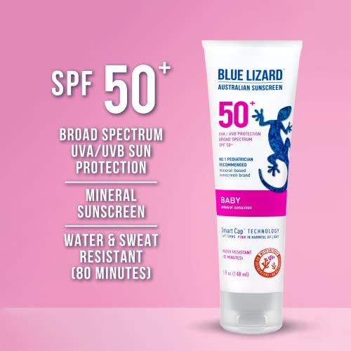 Blue Lizard BABY Mineral Sunscreen with Zinc Oxide, SPF 50+, Water Resistant - Image 2