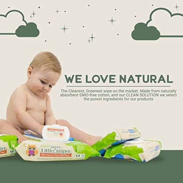 Happy Little Camper Natural Flushable Wipes - Hypoallergenic & Chlorine-Free Wet - Image 2