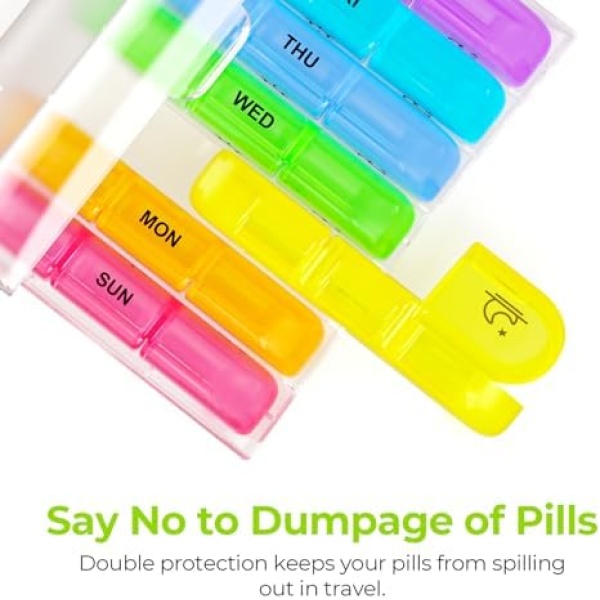 AUVON Weekly Pill Organizer 3 Times a Day, Large 7 Day Pill Box 3 Times a Day - Image 5