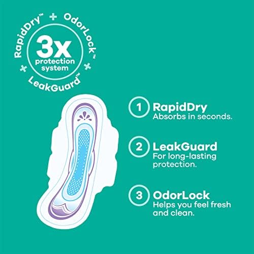 Always Ultra Thin Feminine Pads For Women, Size 2 Long Super Absorbency - Image 2