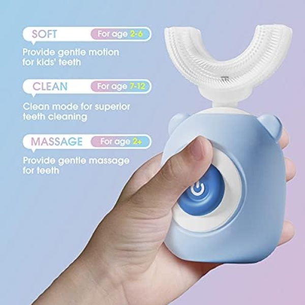 lululike Kids Electric Toothbrush, U Shaped Toddler Electric Toothbrush - Image 4