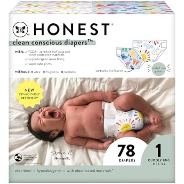 The Honest Company Clean Conscious Diapers | Plant-Based, Sustainable | Limited