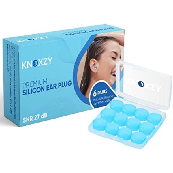 Knoxzy Silicone Ear Plugs for Sleeping Re-Usable Waterproof Noise Cancelling - Image 7