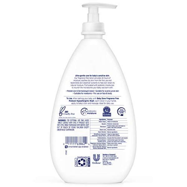 Baby Dove Face and Body Lotion for Sensitive Skin Moisture Fragrance - Image 2