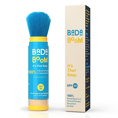 Bada Boom Mineral Translucent Sunscreen Powder, Brush on SPF 50 for Kids