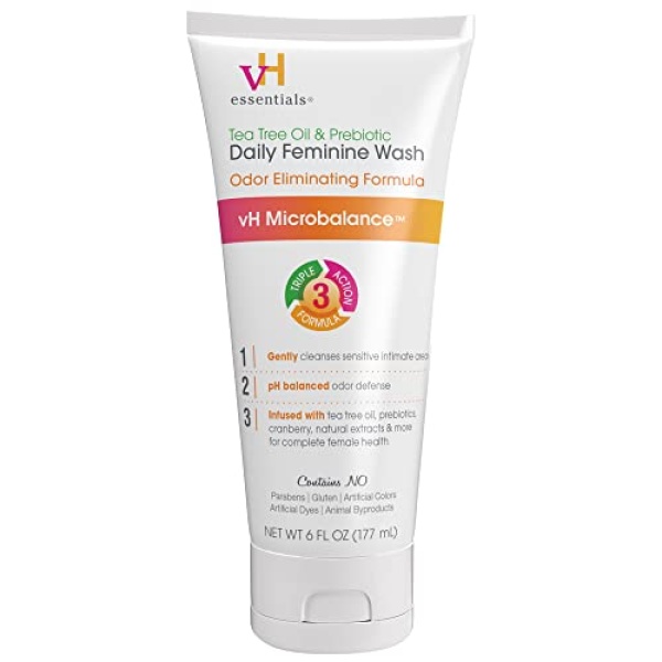 vH essentials, Ph Balanced Daily Feminine Wash, Tea Tree Oil & Prebiotic