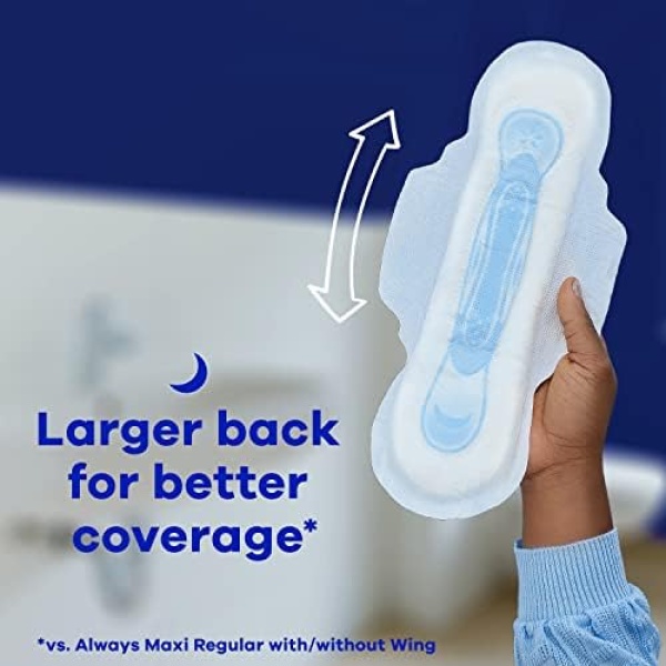 Always Maxi Feminine Pads for Women, Size 5 Extra Heavy Overnight Absorbency - Image 4