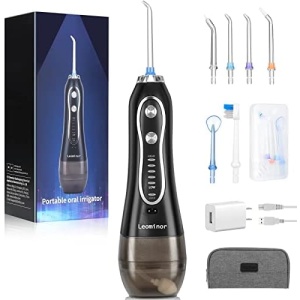 Leominor Water Flosser Cordless for Teeth, Portable and Rechargeable Dental Oral