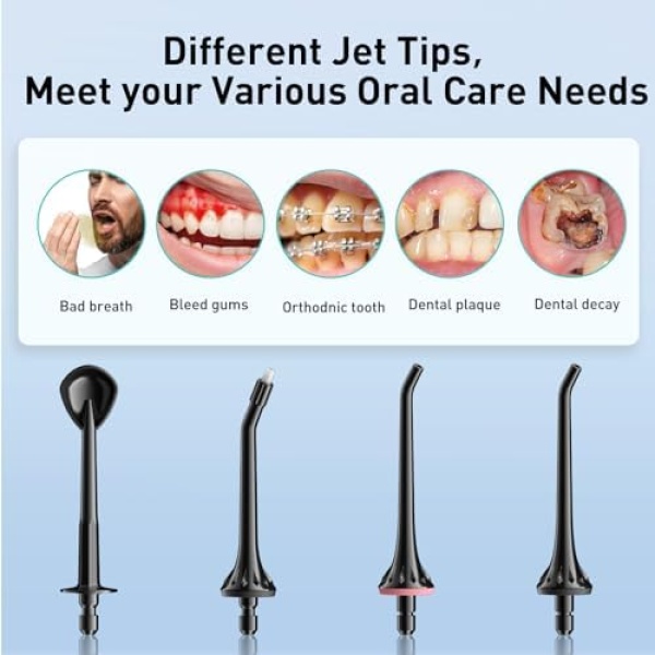 Water Dental Flosser Pick for Teeth: 4 Modes Cordless Portable 300ML Larger Tank - Image 9