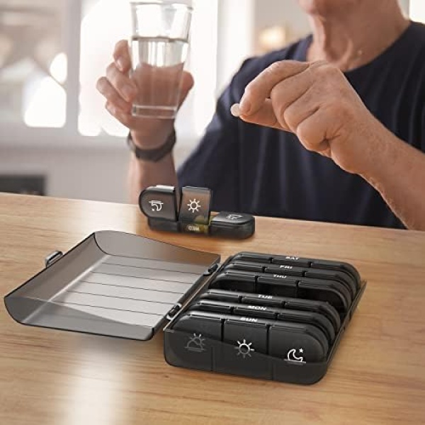 Weekly Pill Organizer 3 Times a Day, PULIV Portable Travel Pill Box 7 Day - Image 7