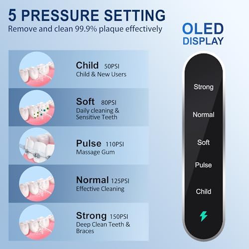 Water Dental Flosser Cordless Teeth Cleaning MOCEL 5 Modes Oral Irrigator 300ML - Image 2