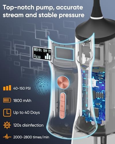 MySmile LP221 Cordless Water Flossers for Teeth 335ML Portable OLED Display - Image 3