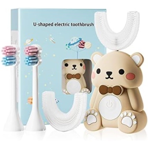 cabaro Kids Electric U-Shaped Toothbrush, 4 Brush Head Electric Toddler