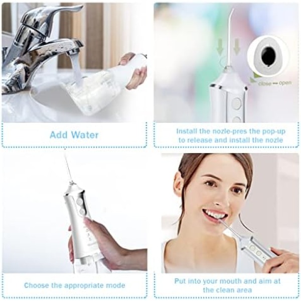 GreenLife Cordless Water Flosser for Teeth Cleaning, Large Tank Dental Plaque - Image 5