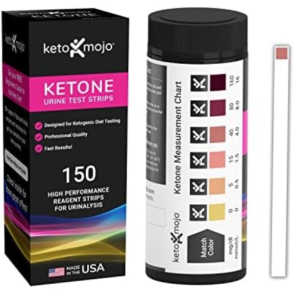 150 Ketone Test Strips with Free Keto Guide eBook & Free APP. Urine Test