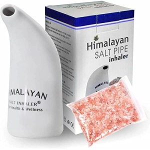 PROFIRST Salt Inhaler Pipe Ceramic Filled with 100% Natural Himalayan Pink Salt