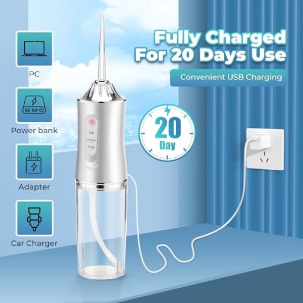 Cordless Water Flosser, Dental Oral Irrigator, Waterproof Water Flosser Teeth - Image 9