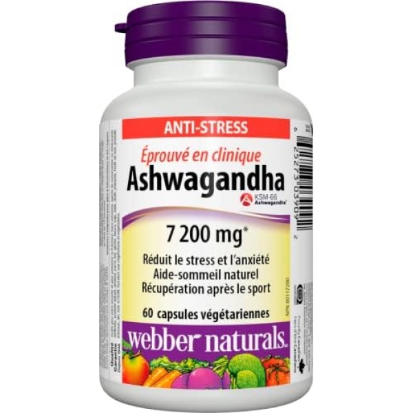 Webber Naturals Ashwagandha 7200 mg, 60 Capsules, Organic and Clinically Proven - Image 2